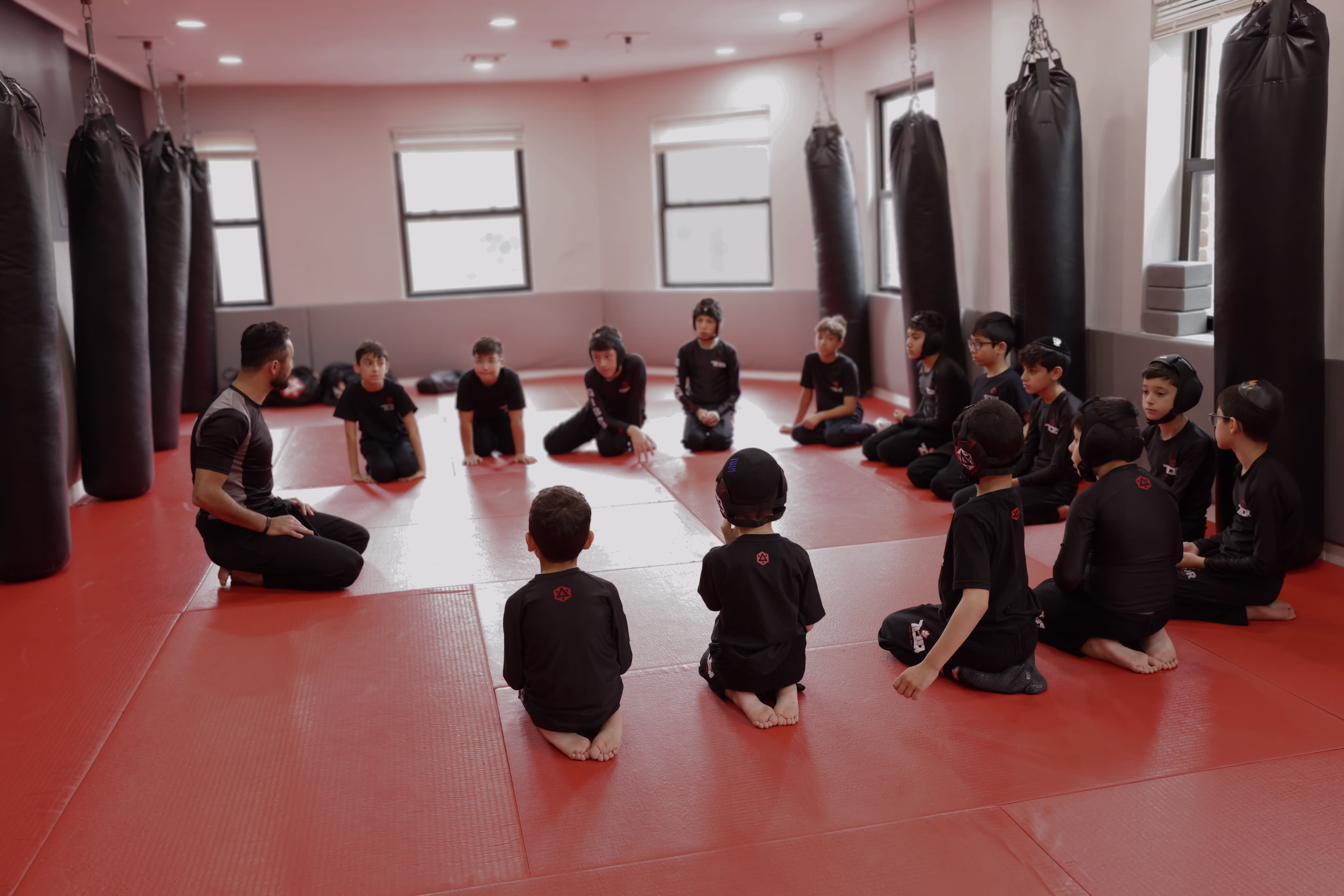 Kids jiu-jitsu training at BeGibor
